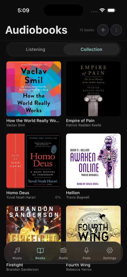 Audiobooks on Audeeport mobile