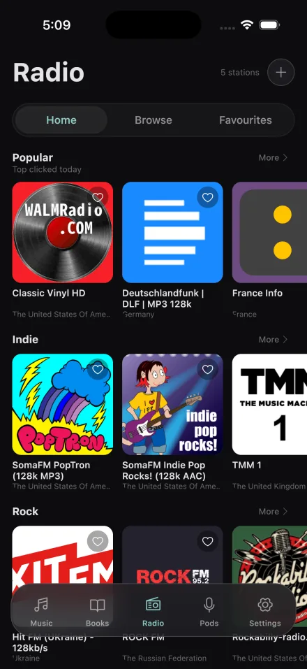 Radio on Audeeport mobile